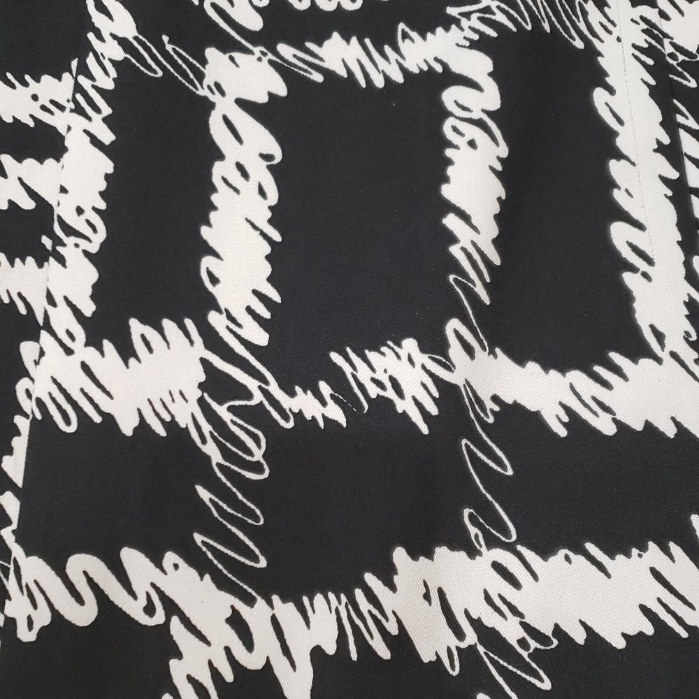 80's Mod Print M Scribble Squares Scoopneck Pencil - image 5